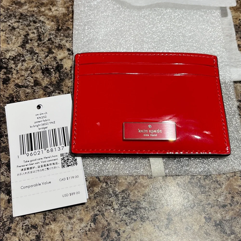Kate Spade Bridget Patent Small Slim Card Holder - Picture 8 of 8